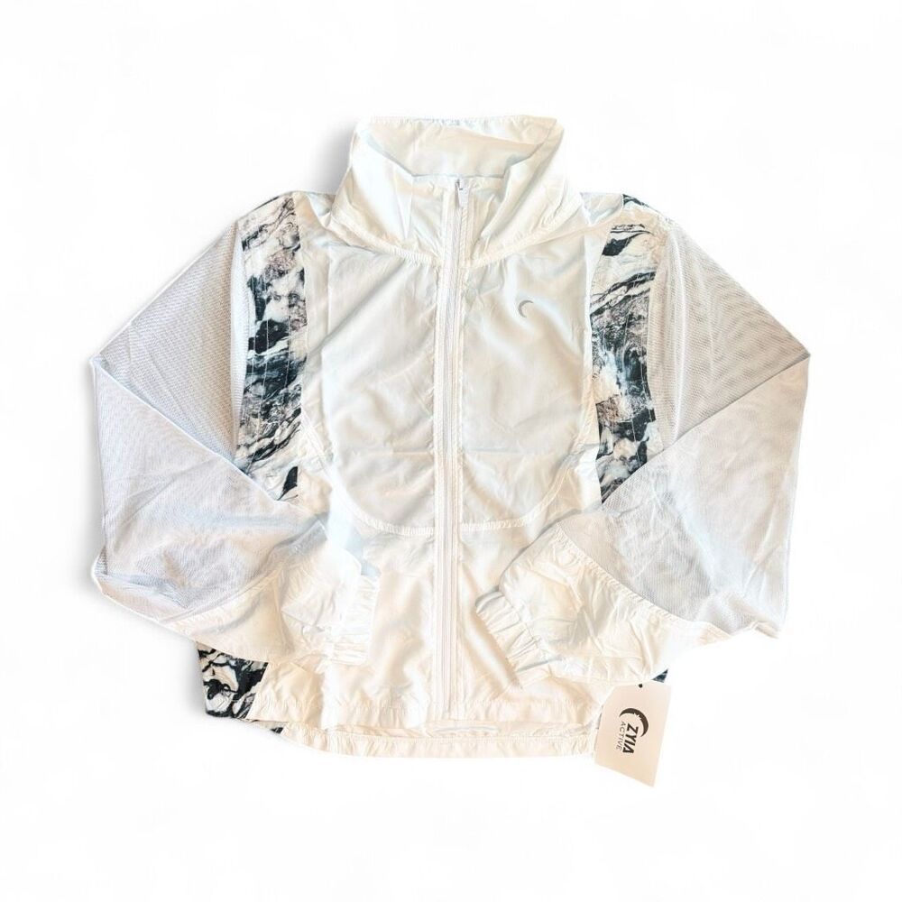 Zyia Active White Marble Mesh Jacket And Shoulder Bag Size Small — image 2 of 8